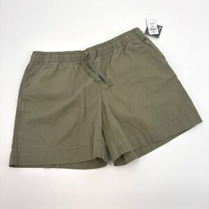LL Bean Favorite Fit Pull On Chino Shorts Green Size 8 New